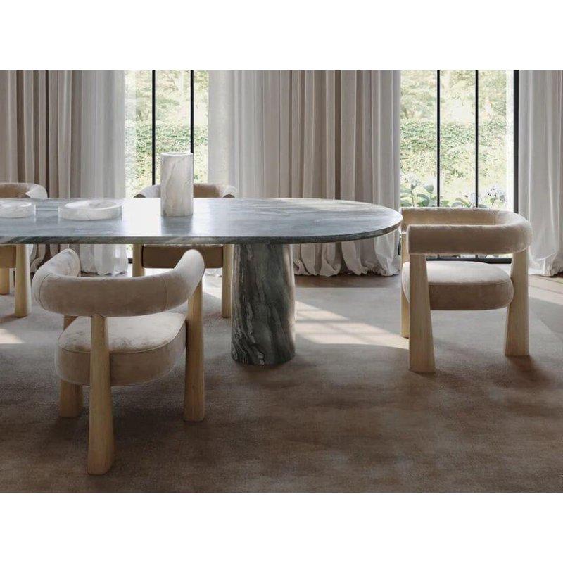 Yeşil Mermer Oval Masa 280x120 cm - 92197