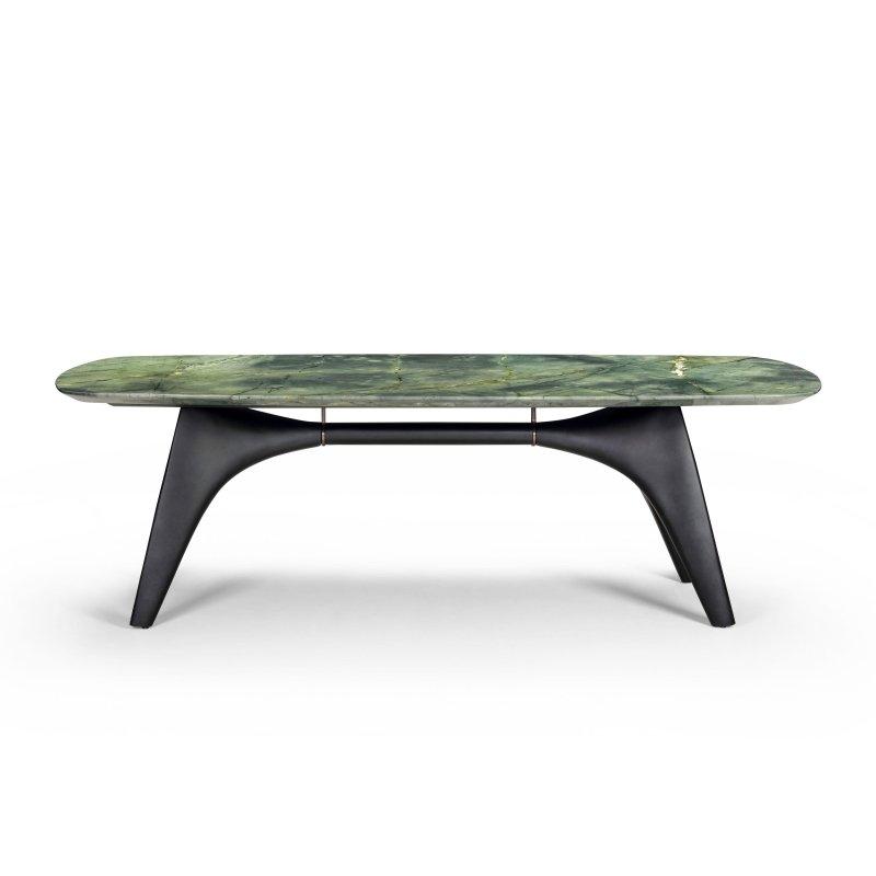 Yeşil Mermer Siyah Ayaklı Dikdörtgen Masa 200x100 cm - 92200