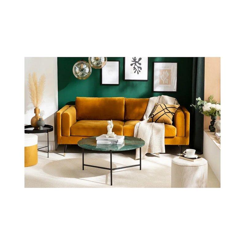 Yeşil Mermer Yuvarlak Orta Sehpa 90 cm - 102192