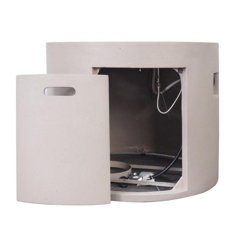 Yuvarlak Beton Şömineli Orta Sehpa 79x79x62 cm Açık Gri - 105736