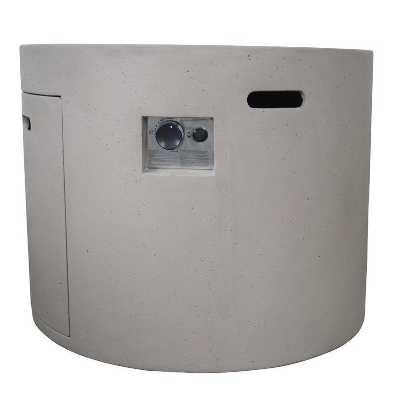 Yuvarlak Beton Şömineli Orta Sehpa 79x79x62 cm Açık Gri - 105736