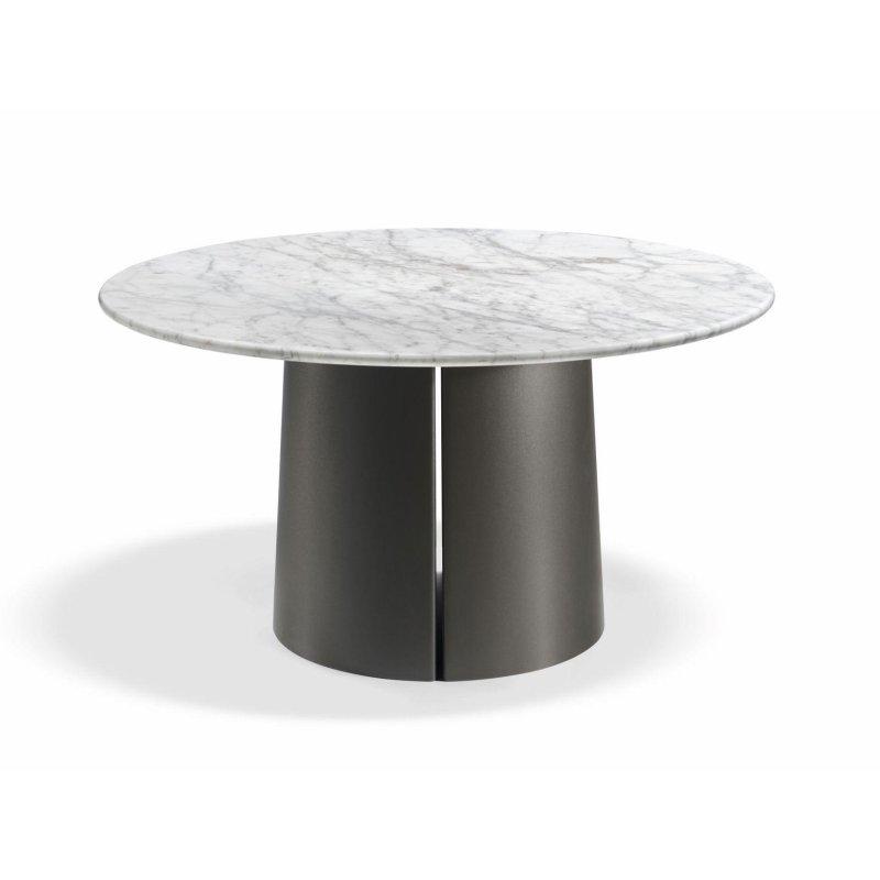 Yuvarlak Beyaz Mermer Masa 140-180 cm Yeşil Metal Ayaklı - 92008