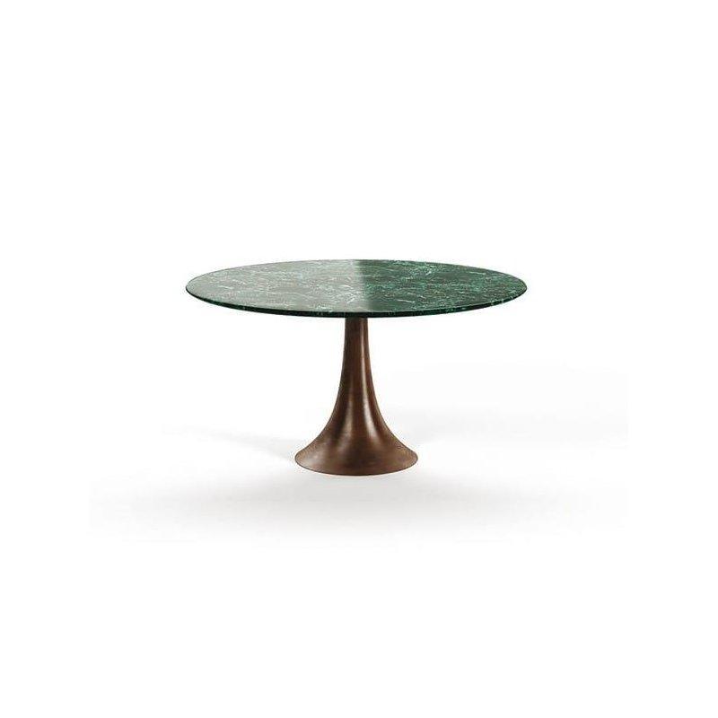 Yuvarlak Bronz Ayaklı Beyaz Mermer Masa 135 cm - 92188
