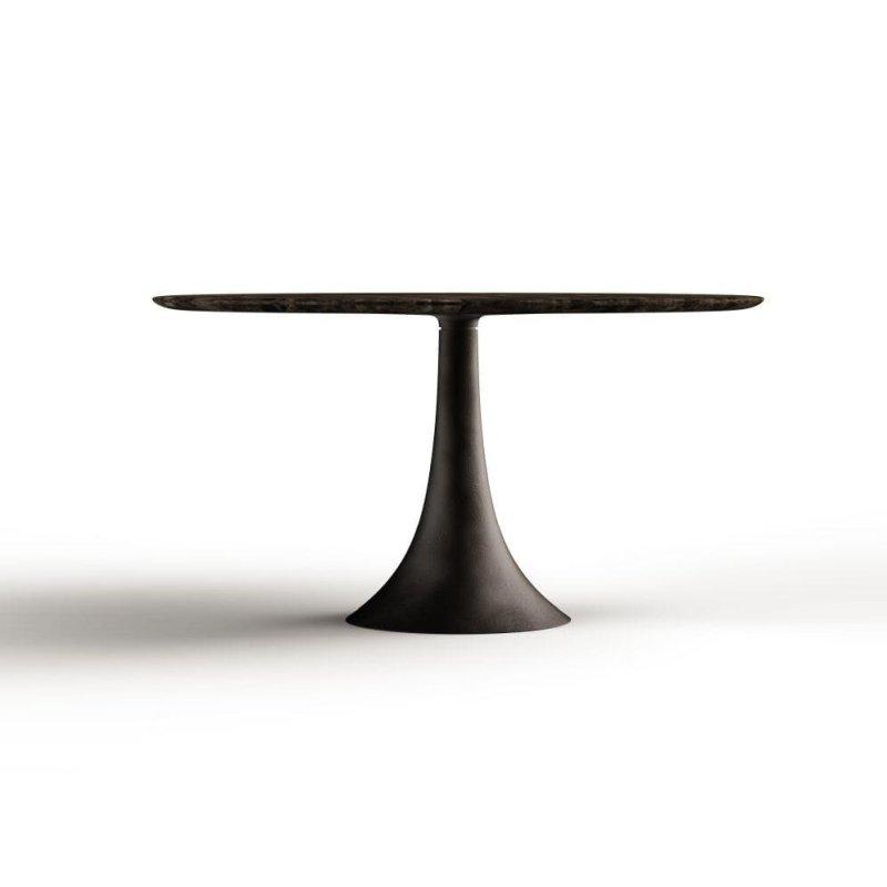 Yuvarlak Bronz Ayaklı Beyaz Mermer Masa 135 cm - 92188