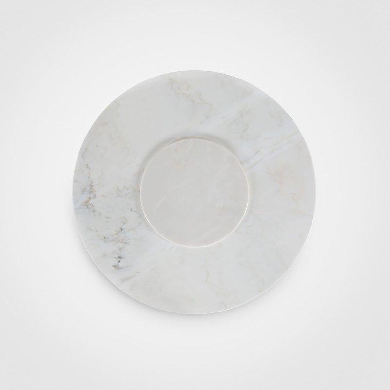 Yuvarlak Calacatta Mermer Masa 170 cm Gold Ayaklı - 92086