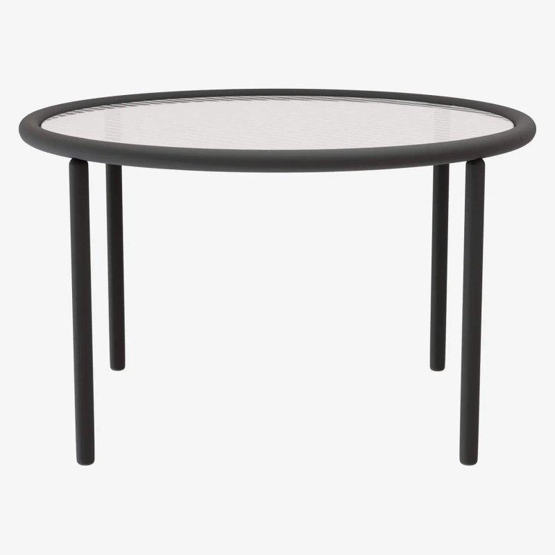 Yuvarlak Cam Orta Sehpa Siyah Metal Ayaklı 60 cm - 103734