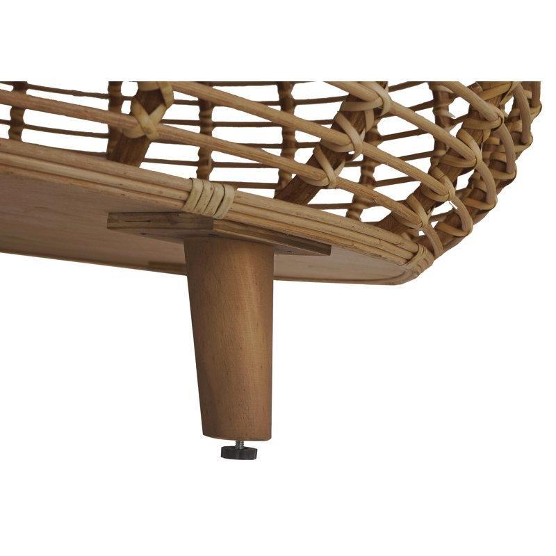 Yuvarlak Doğal Hasır Bohem Orta Sehpa 89x89x43 cm - 105223