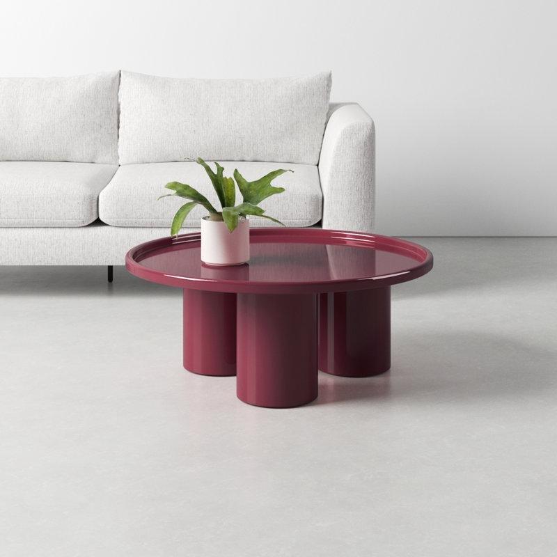 Yuvarlak Emaye Orta Sehpa Lacivert 96 cm - 104401