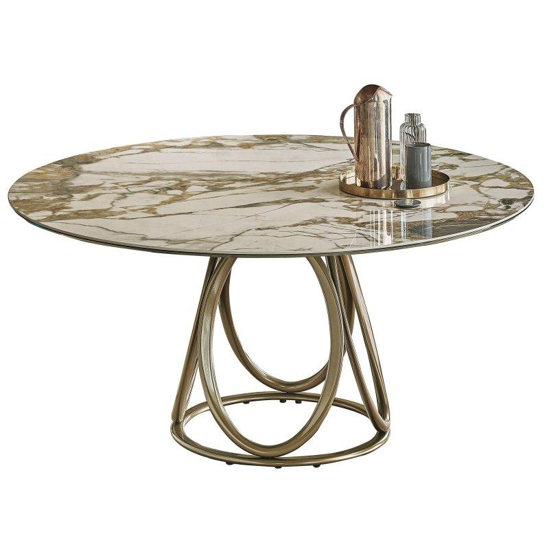 Yuvarlak Gold Ayaklı SuperMarble Mermer Masa 130-150 cm - 91780 Yuvarlak Gold Ayaklı SuperMarble Mermer Masa 130-150 cm - 91780