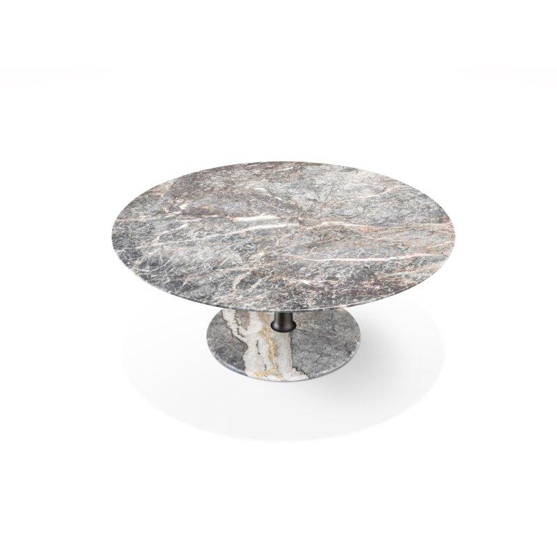Yuvarlak Gri Mermer Masa 120 cm Metal Ayaklı - 92227