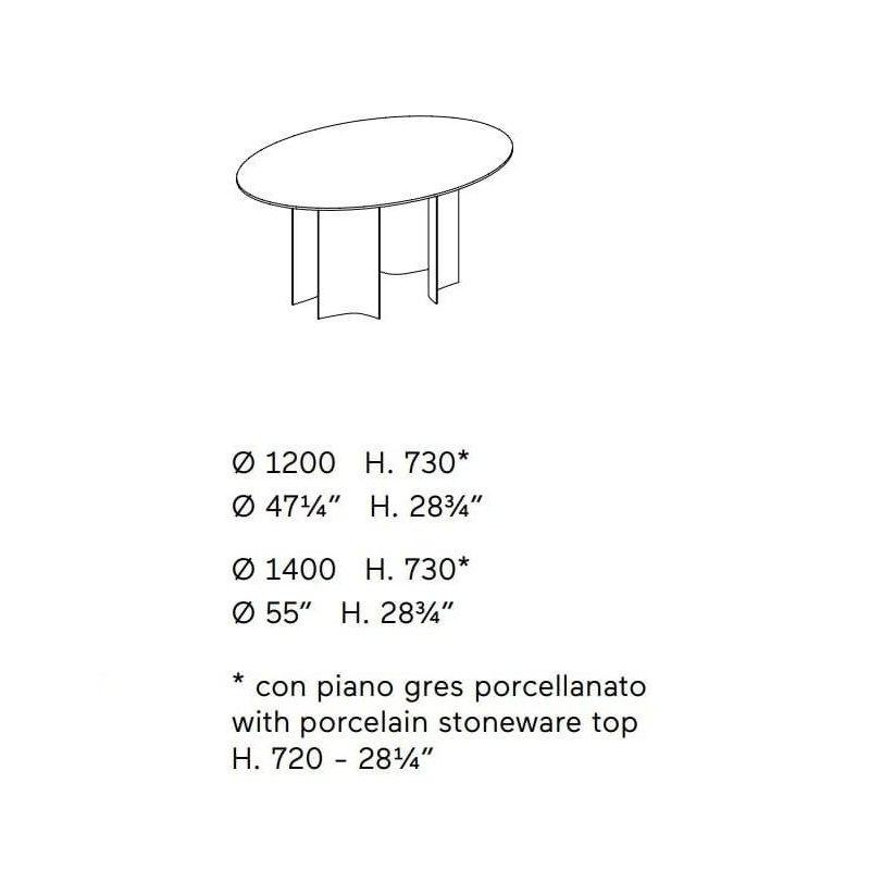 Yuvarlak Kahverengi Mermer Masa 140 cm Siyah Metal Ayaklı - 91843