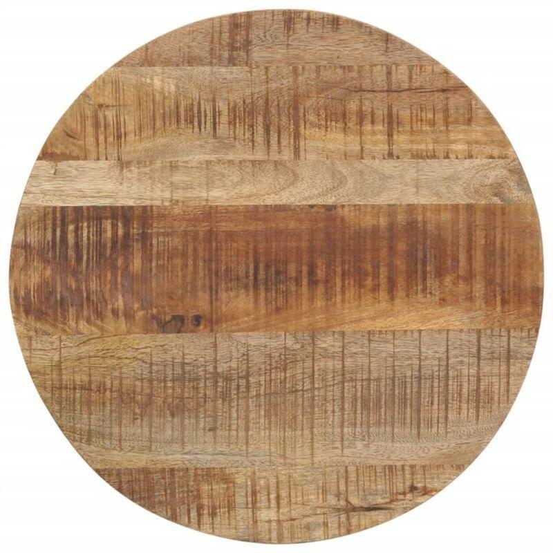 Yuvarlak Mango Ahşap Metal Ayaklı 2li Zigon Sehpa 50 cm - 107304
