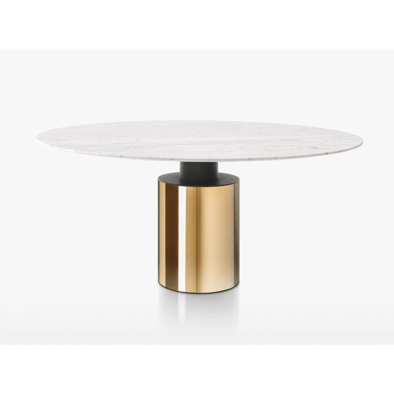 Yuvarlak Mermer Masa 130-160-180 cm Gold Calacatta Beyaz Carrara Siyah Marquinia Kırmızı Levanto Yeşil Alpi - 92053