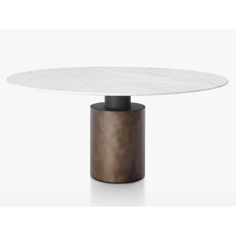 Yuvarlak Mermer Masa 130-160-180 cm Gold Calacatta Beyaz Carrara Siyah Marquinia Kırmızı Levanto Yeşil Alpi - 92053