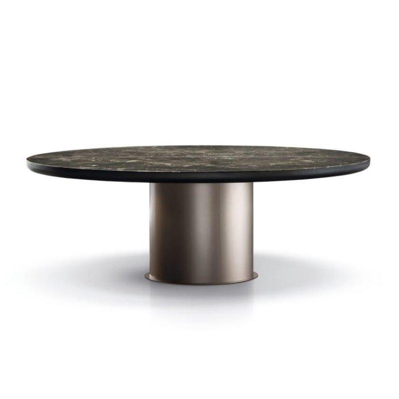 Yuvarlak Mermer Masa 160-180-200 cm Bronz Ayaklı - 91993