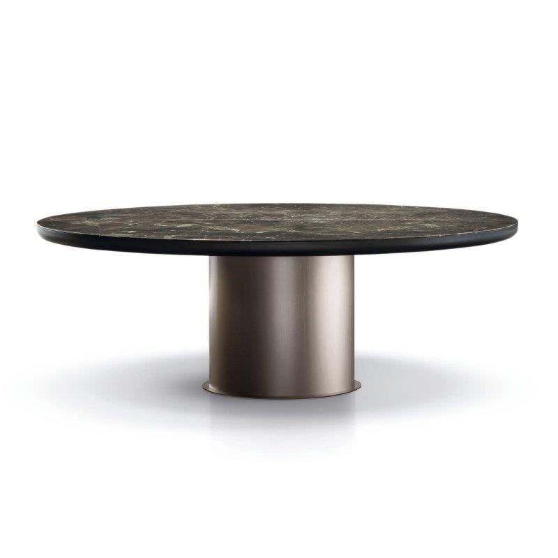 Yuvarlak Mermer Masa 160-180-200 cm Bronz Ayaklı - 91993