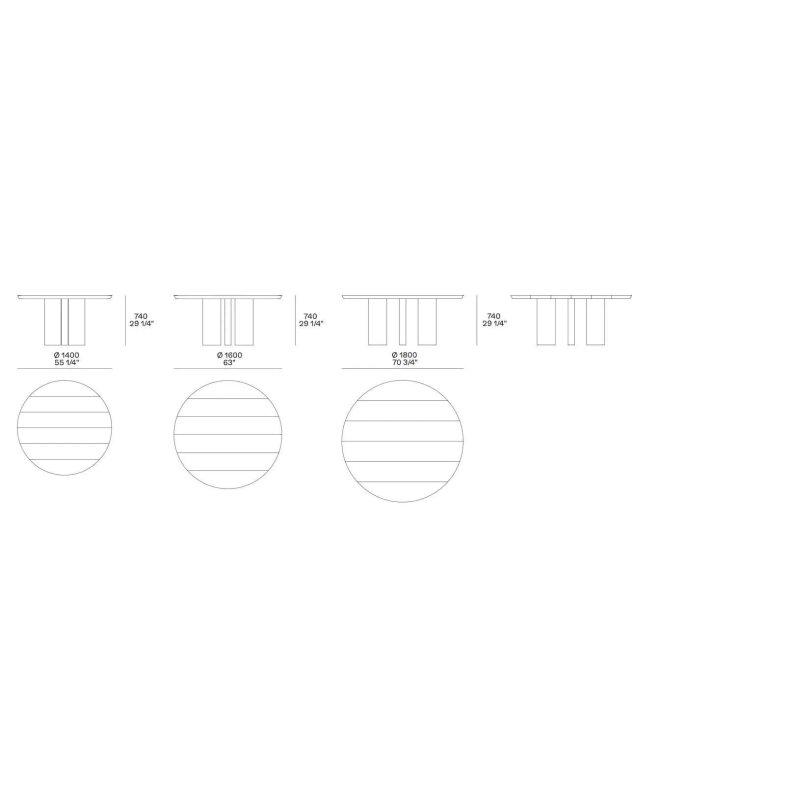 Yuvarlak Mermer Masa 180 cm Metal Ayaklı - 92230