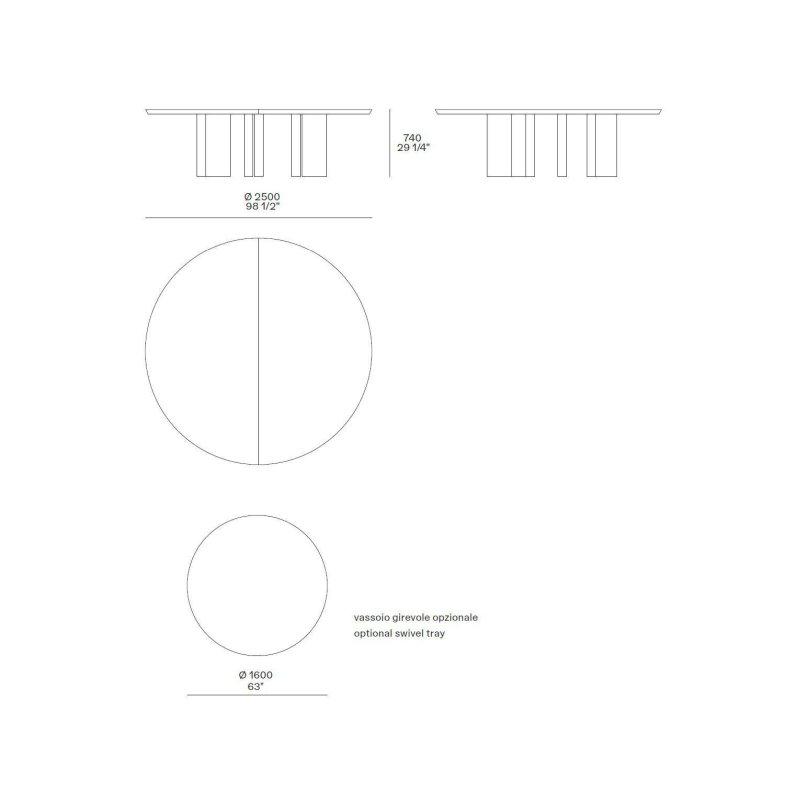 Yuvarlak Mermer Masa 180 cm Metal Ayaklı - 92230