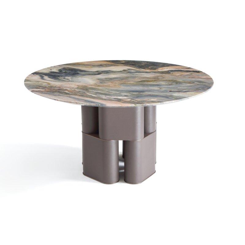 Yuvarlak Mermer Masa Gold Ayaklı 140 cm - 91981