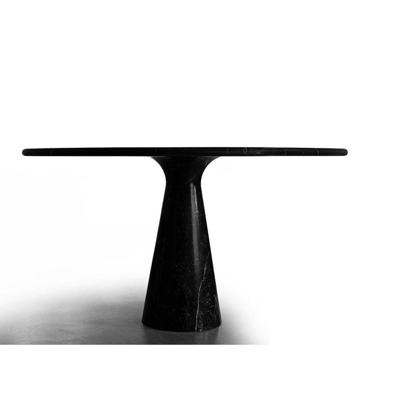 Yuvarlak Mermer Masa Siyah 120 cm - 91822
