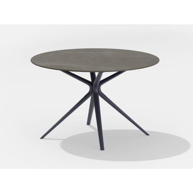 Yuvarlak Porselen Masa Alüminyum Ayaklı Dış Mekan 120-146x73-74 cm - 89893