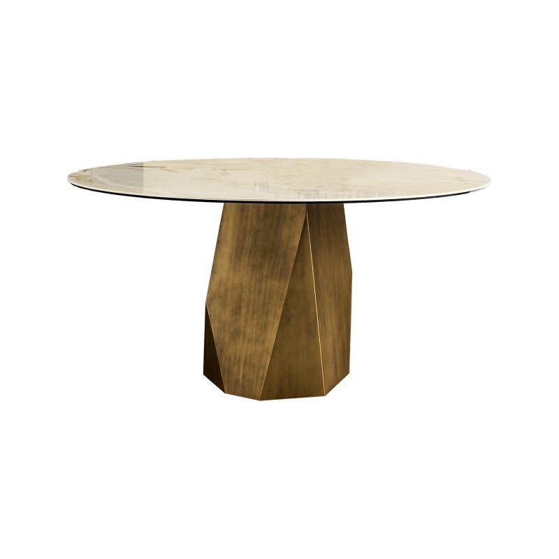 Yuvarlak Seramik Masa 100-170 cm Ahşap Tabanlı - 89347
