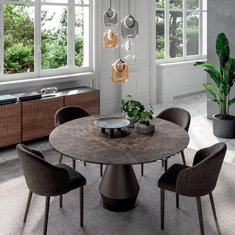 Yuvarlak Seramik Masa 120 cm Konik Taban - 89044