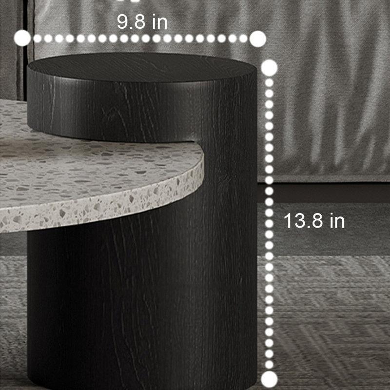 Yuvarlak Terrazzo Orta Sehpa 35x80x80 cm - 105613