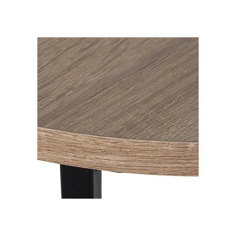 Yuvarlak Zigon Sehpa 48x58 cm Ahşap Siyah Ayaklı 3'lü Set - 106393