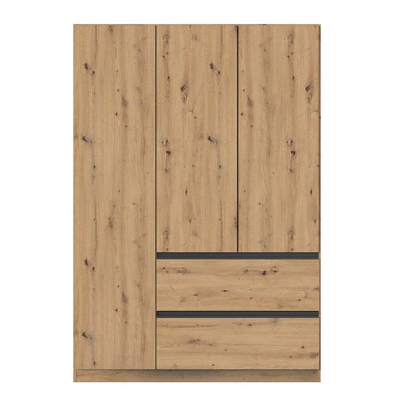 Zanaat Dekorlu Endüstriyel Ahşap 3 Kapılı Gardrop 136x197x54 cm - 90877
