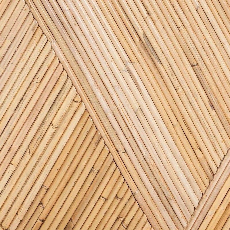 Açık Bal Rengi Ahşap İskeletli Oval Tasarım Rattan Dresuar - 109x51x64 cm - 132717