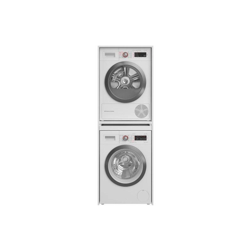 Açık Doğal Endüstriyel Ahşap Tabletli Sürgülü Çamaşır Makinesi Dolabı-65x185x65 cm - 117963