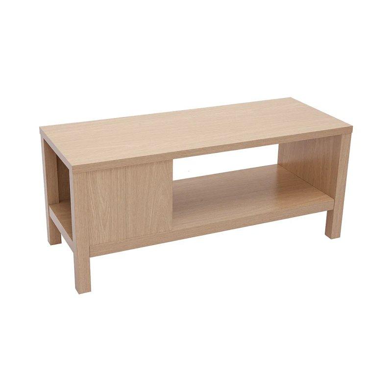 Açık Meşe Ahşap Minderli ve Raflı Ayakkabılık - 100 cm - 118465