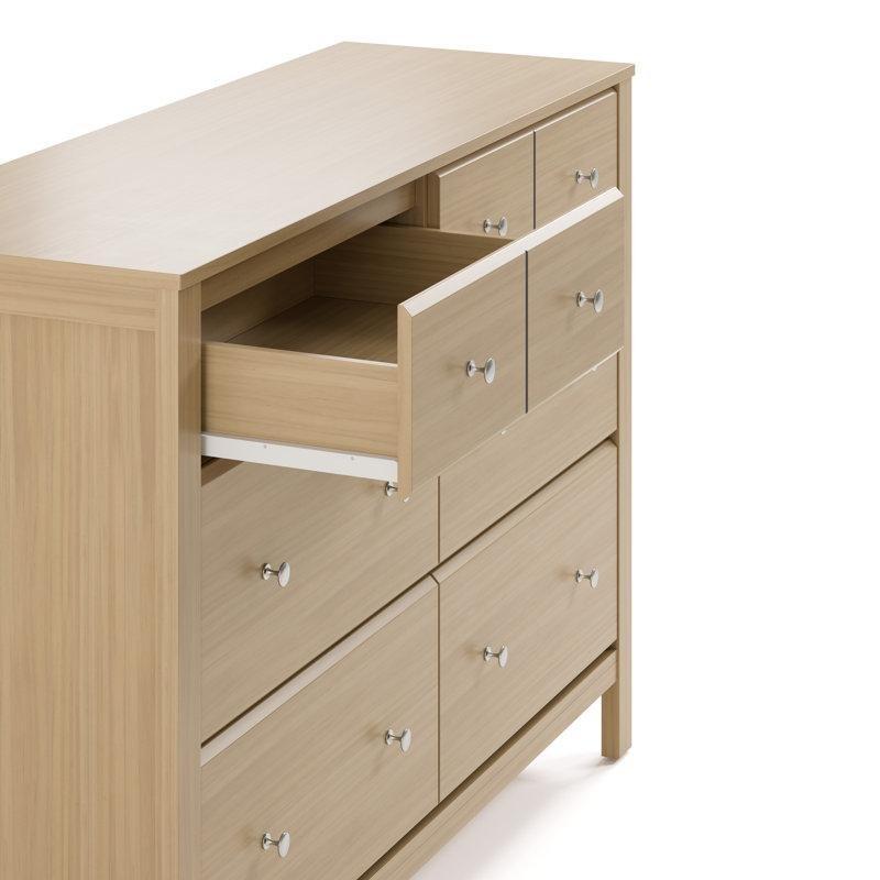 Açık Meşe Rengi Endüstriyel Ahşap Kilitli Güvenlik Sistemli 6 Çekmeceli Şifonyer - 122x43x89 cm - 124041