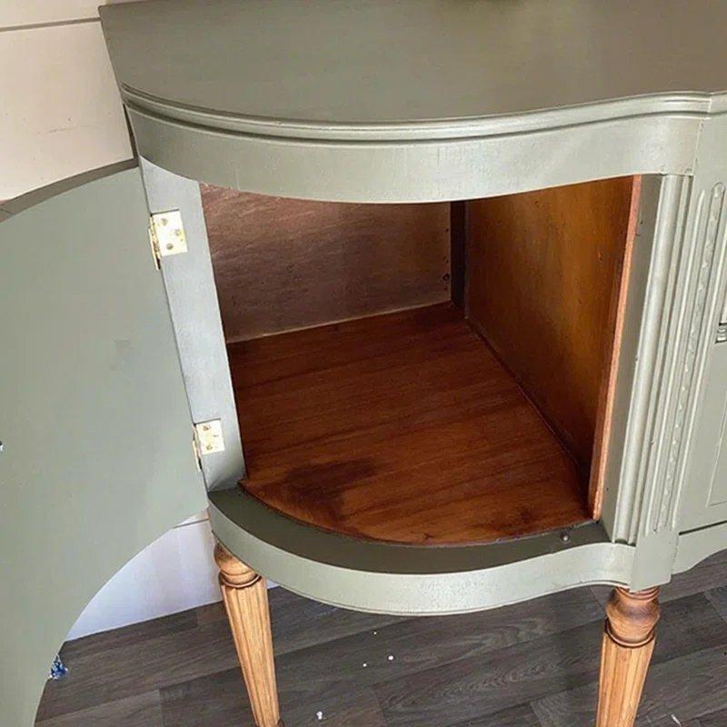 Açık Yeşil Masif ve Endüstriyel Ahşap 2 Çekmeceli 2 Dolaplı Dresuar - 170x50x95 cm - 132583