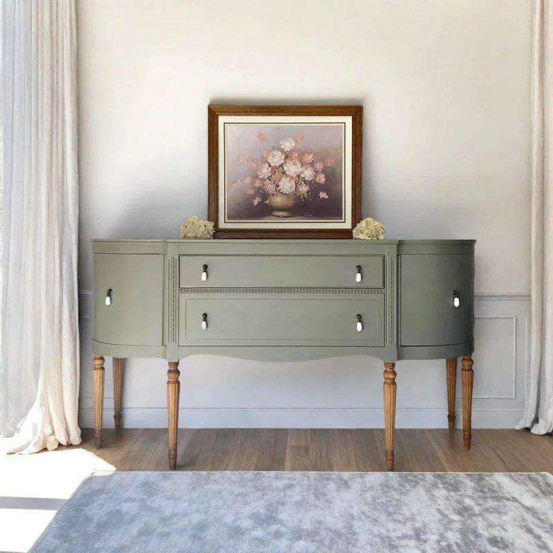 Açık Yeşil Masif ve Endüstriyel Ahşap 2 Çekmeceli 2 Dolaplı Dresuar - 170x50x95 cm - 132583