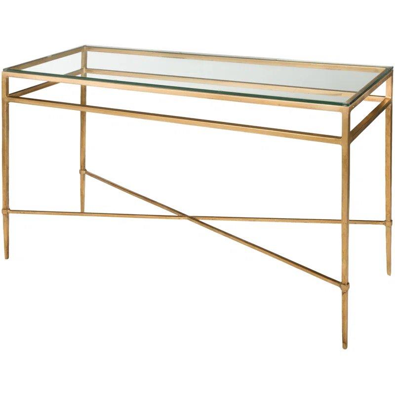 Antik Gold Metal ve Cam Temperli Üst Tabla Gold Dresuar - 133x50 cm - 131815