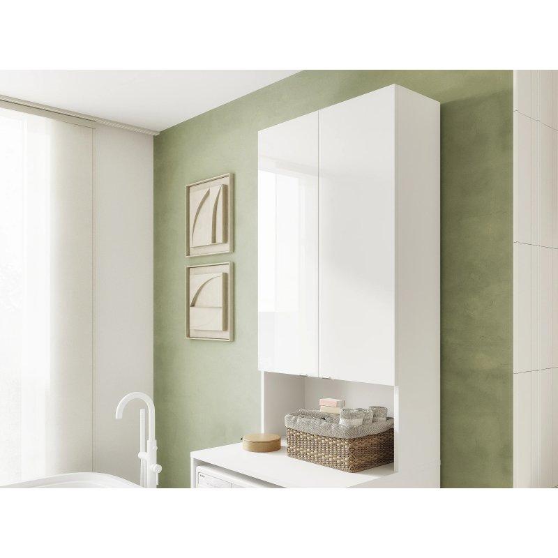 Antrasit Endüstriyel Ahşap Yüksek Çamaşır Makinesi Dolabı-210x65x56 cm - 117915