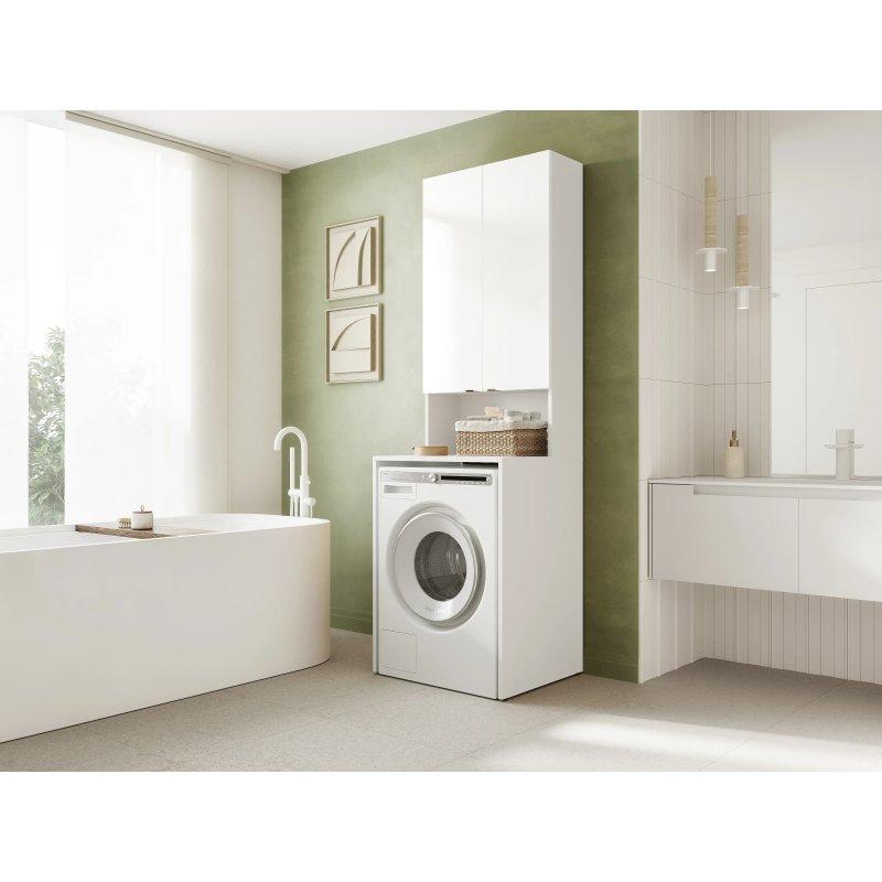 Antrasit Endüstriyel Ahşap Yüksek Çamaşır Makinesi Dolabı-210x65x56 cm - 117915