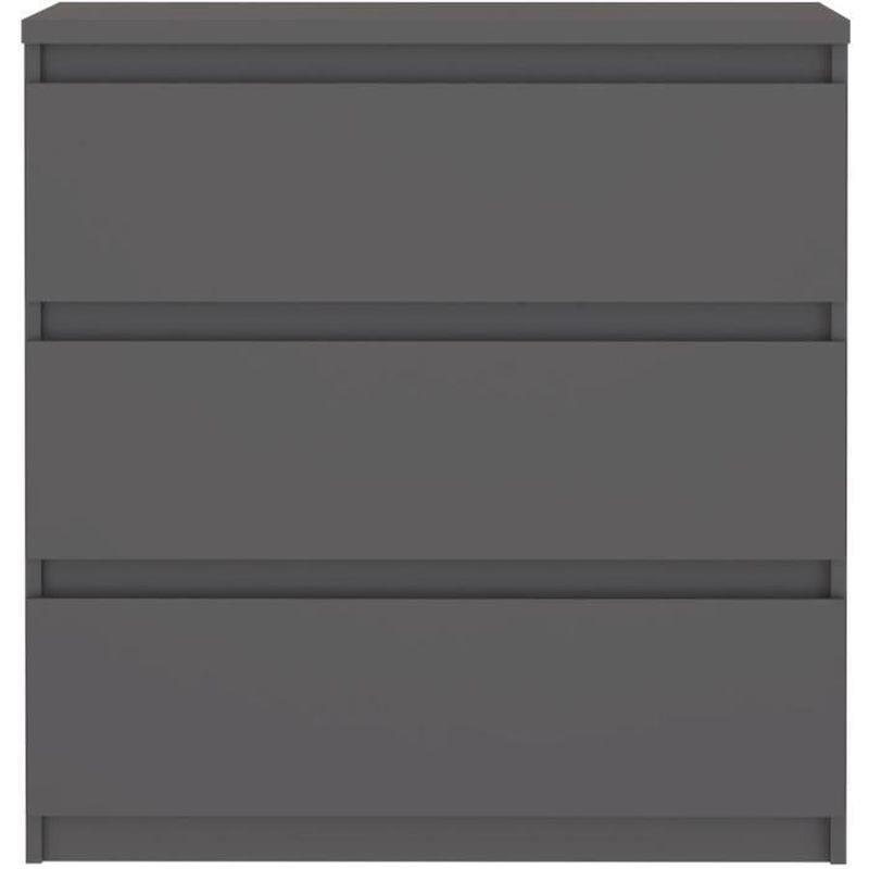 Antrasit Mat Endüstriyel Ahşap 3 Çekmeceli Chelsea Şifonyer - 78x43x80 cm - 123804