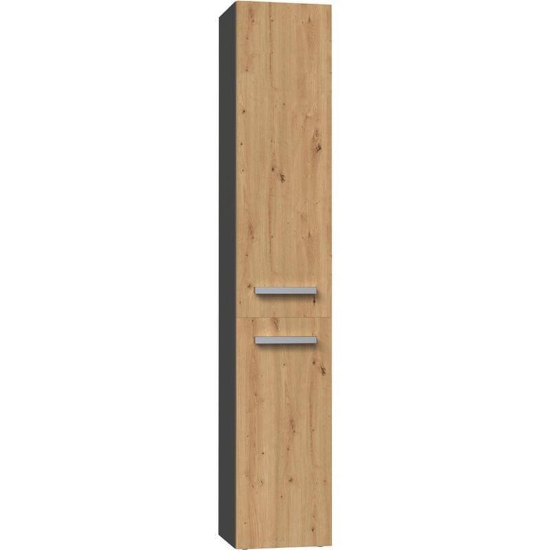 Antrasit Suntalam Kapak Yönü Seçilebilir Raflı Banyo Dolabı-31x99x174 cm - 113587