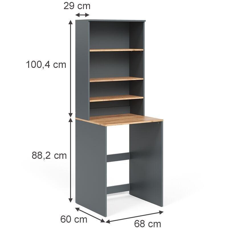 Antrasit Yonga Levha Raflı Çamaşır Makinesi Dolabı-68x88 cm - 117994