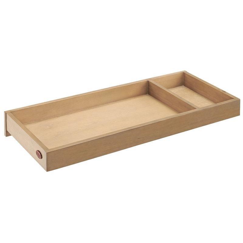 Bal Rengi Masif Ahşap İki Bölmeli Şifonyer Üstü Alt Değiştirme Tablası - 111x46x14 cm - 122452