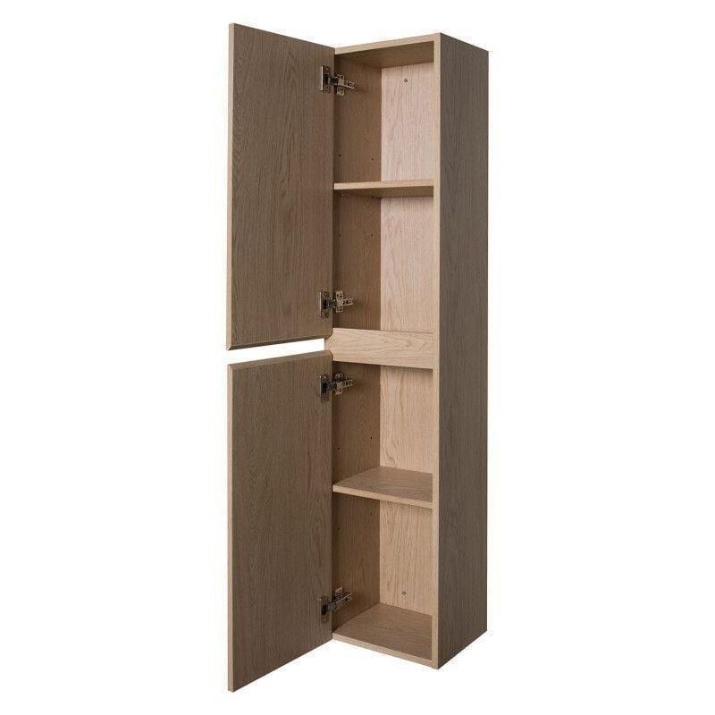 Bej Melamin Kaplı Yonga Levha Duvara Asılır Raflı Banyo Dolabı-30x24x140 cm - 113676