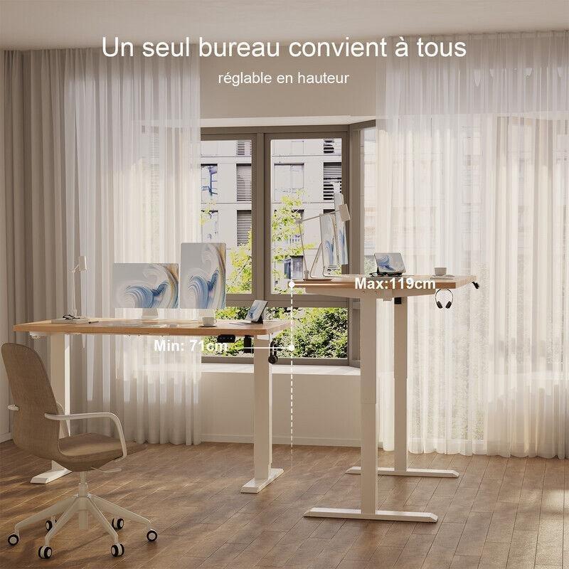 Bej Metal Hafızalı Ayarlanabilir Bilgisayar Masası-140x60x113 cm - 114328