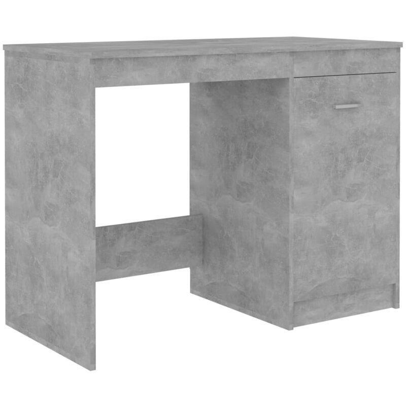 Beton Gri Ahşap Dolaplı Bilgisayar Masası-100x50x76 cm - 115137