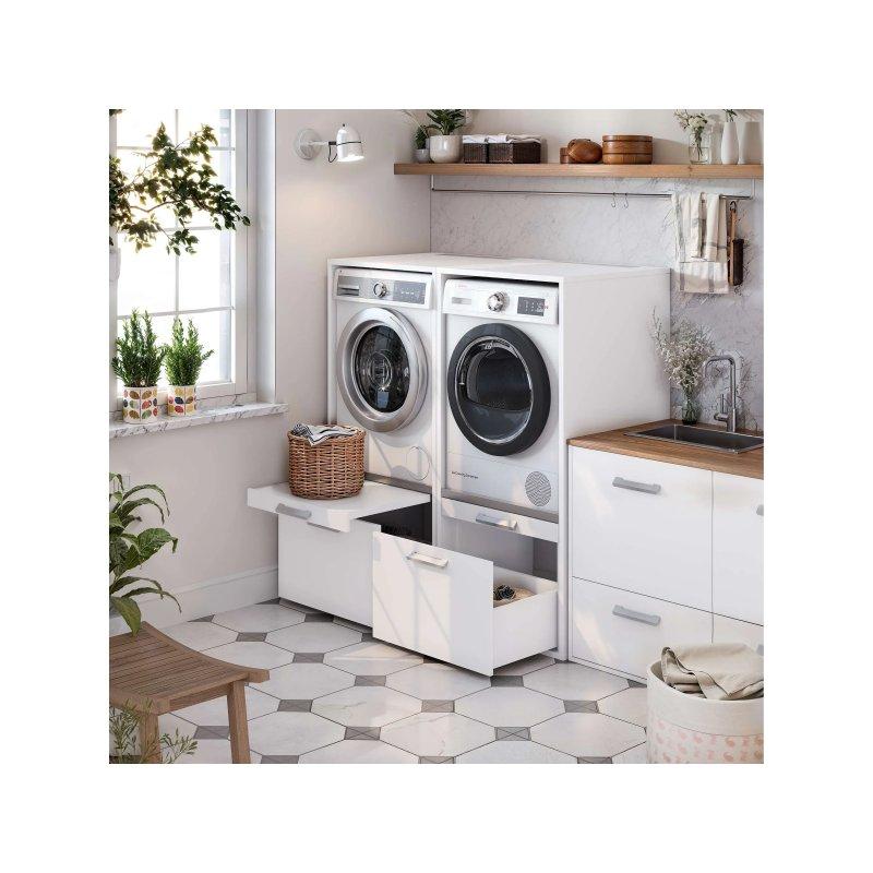 Beyaz 22 mm Panel Anti Devrilme Çamaşır Makinesi Dolabı-68x144x66 cm - 117909