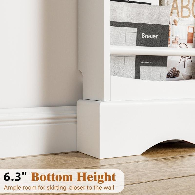 Beyaz Ahşap 4 Raflı Duvara Monte Çocuk Odası Kitaplık - 119x80 cm - 141190