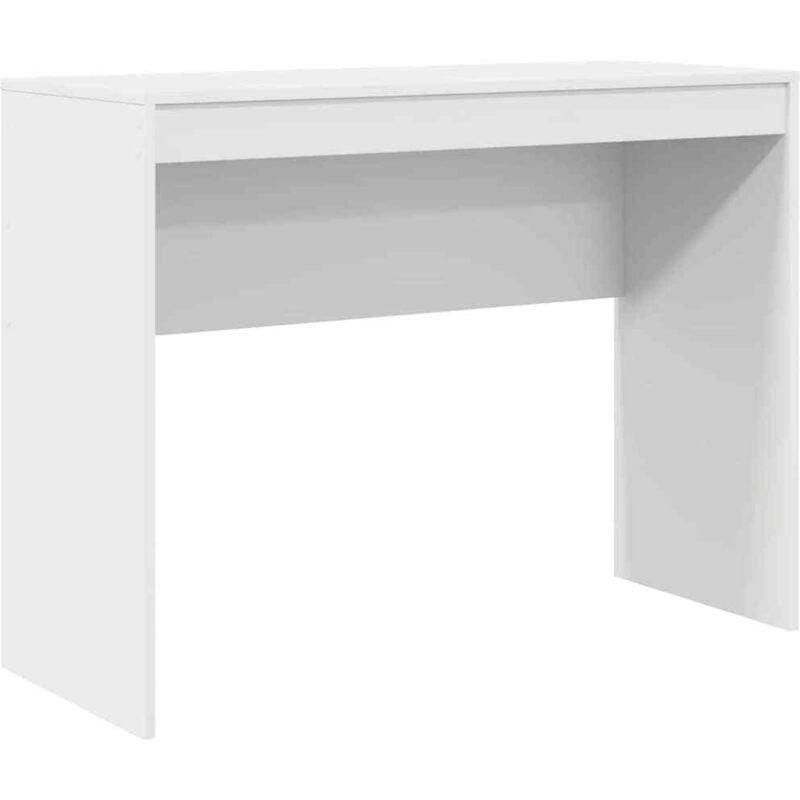 Beyaz Ahşap Depolama Bölmeli Bilgisayar Masası-100x40x76 cm - 115309