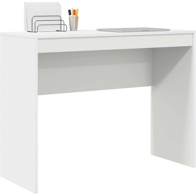 Beyaz Ahşap Depolama Bölmeli Bilgisayar Masası-100x40x76 cm - 115309